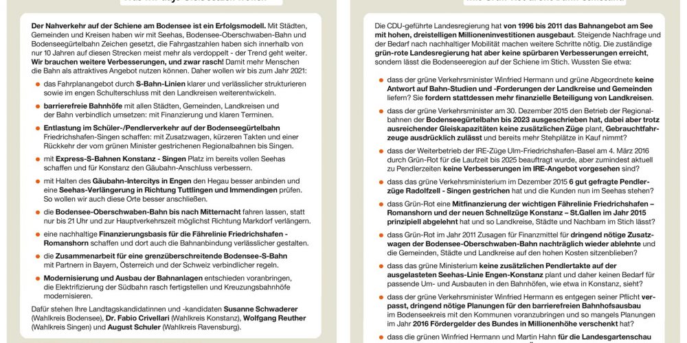Für eine bessere Bahn am See