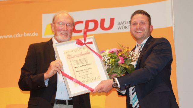 Lothar Fritz zum Ehrenvorsitzenden der CDU Bodenseekreis ernannt