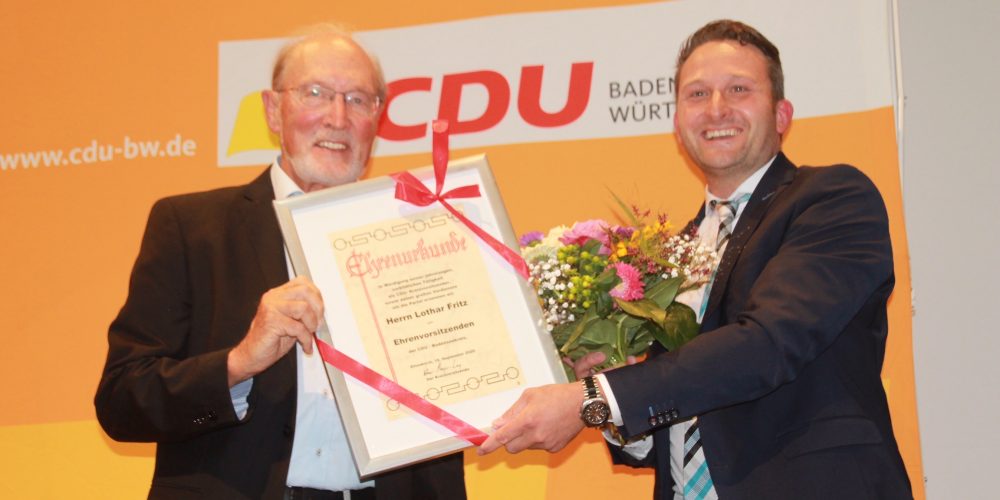 Lothar Fritz zum Ehrenvorsitzenden der CDU Bodenseekreis ernannt